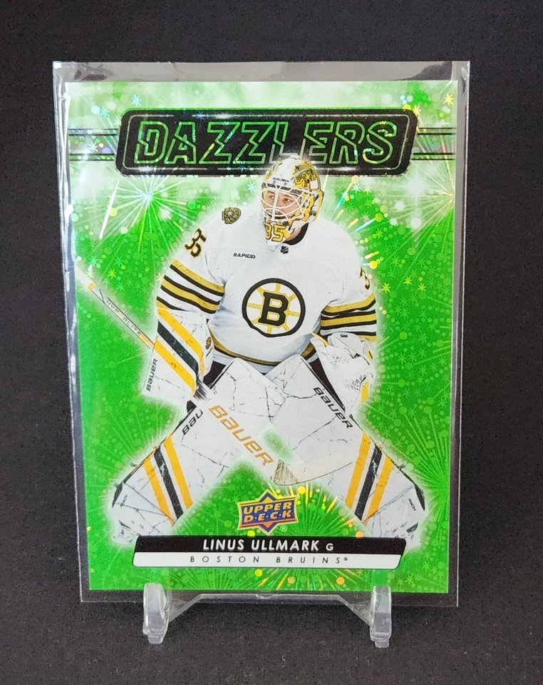 2023-24 Upper Deck Extended Series Dazzlers Green #DZ-138 Linus Ullmark  - Image 1 of 2