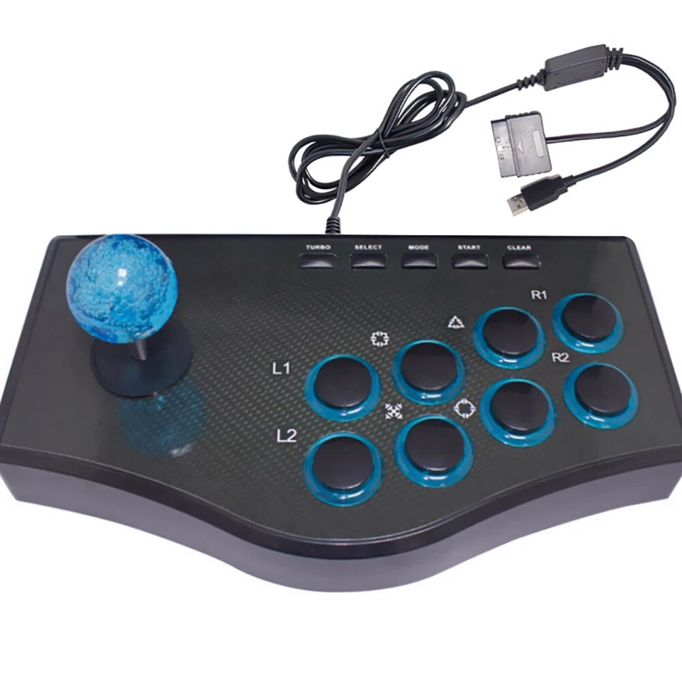 USB Arcade Fight Stick Joystick Controller Video Console Gamepad For PS3  PS2 PC - Image 1 of 4