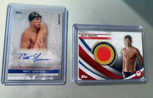 MATT GREVERS 2020 ROOKIE Topps USA Swimming Olympics GOLD Auto /100 & Relic NM+ - Picture 1 of 5