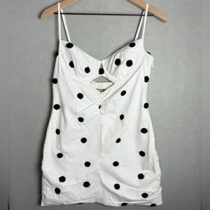 Nuevo Mini Vestido For Love & Lemons Abigail Lunares en Marfil Blanco Negro XL - Imagen 1 de 13