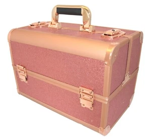Neu robuste große rosa rosa Kosmetik Waschtisch Make-up Schönheit Etui Box Träger - Bild 1 von 7