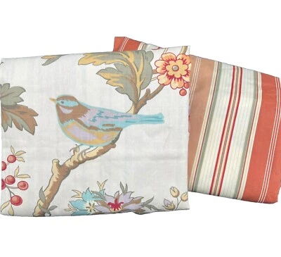 Juego Waverly Almohada Shams King Charleston Chirp - Usado en Excelente Condición Pájaros Flores Borde Recto Foto 1 de 4