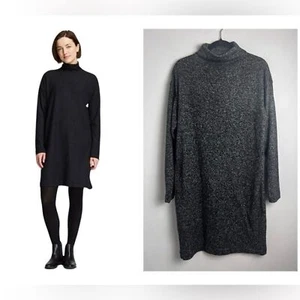 UNIQLO Women's S Charcoal Gray Long Sleeve Lightweight Sweater Minimalist Dress - Picture 1 of 10