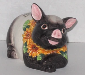 Estatuilla de pomander popurrí cerdo cerámica pandeada a mano Fitz and Floyd 1992 - Imagen 1 de 6