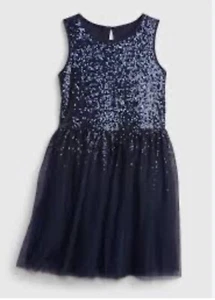 Gap kids Girls sequin dress, Navy Blue, size Small, NWT - Picture 1 of 5