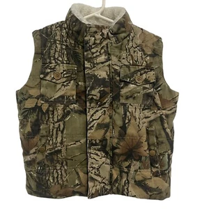 Outdoor Habitat Camo Vest Boys 7T Full Zip Hunting Outdoor Fishing Sherpa Collar - Picture 1 of 11