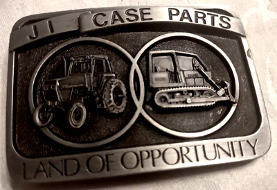 Hebilla de cinturón de granja de tractor de metal de peltre fino JI Case Parts de colección 1986 edición limitada #1298 Foto 1 de 4