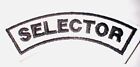 SELECTOR   arm flash   sew on embroidered patch, WHITE, 2 tone, Selecter, ska