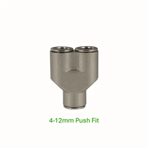 Equal Y Push In Pneumatic Fittings For Air Hose Tube 4 6 8 10 12mm - Picture 1 of 8