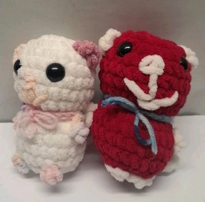 Peluche all'uncinetto giocattolo fatto a mano peluche gattino scrivania amico decorazione - Foto 1 di 6