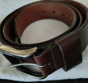 Cintura elegante regolabile USA 1901 taglia 36 uomo marrone vera pelle fibbia 9H - Foto 1 di 4