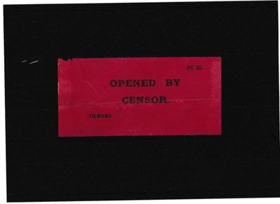 NS31/2 SIN USAR PALESTINA SEGUNDA GUERRA MUNDIAL ROJO PC 22 HAIFA ABIERTO POR CENSOR PAPEL SELLO ETIQUETA Foto 1 de 2