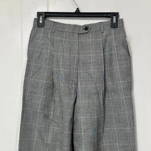 Talbots Womens Plaid Wool Blend Wide Leg Trouser Pants High Waisted Size 6 New - Picture 1 of 11