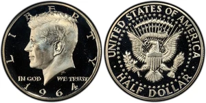 Kennedy 1964 mezzo dollaro proof argento 50C - Foto 1 di 12