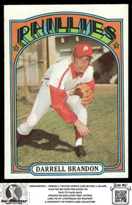 1972 Topps #283 Darrell Brandon Philadelphia Phillies 72TB - Image 1 of 2