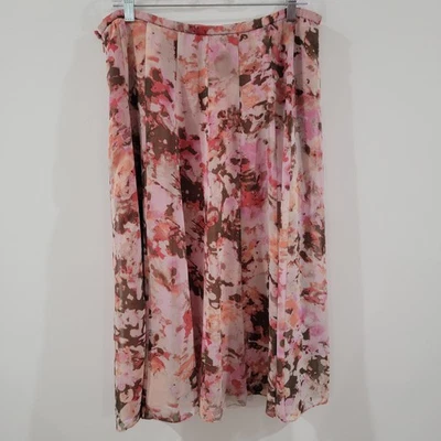 Coldwater Creek Womens Maxi Skirt Size 14 Floral Cottagecore Chiffon Pink - Image 1 of 4
