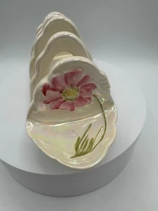 Vtg Royal Winton Grimwades Pink Blue Floral Iridescent White Glaze Toast Tray - Bild 1 von 9