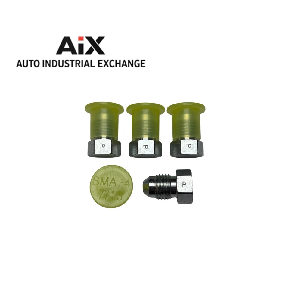 Lot of 4 Parker 4 PNTX-S Steel JIC 1/4” Male Flare Plug Triple-Lok Fittings - Image 1 of 3