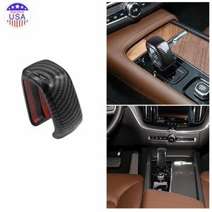 Carbon Black Gear Shift Knob Cover Trim For Volvo XC90 V90 XC40 XC60 2021-2025 - Picture 1 of 11