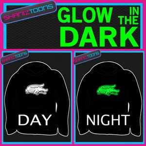 CROCODILE ADULTS & CHILDRENS GLOW IN THE DARK HOODIE HOODY - Picture 1 of 1