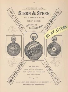 1887 advertisement STERN & STERN New York JEWELRY WATCHES DIAMOND JUDAICA - Picture 1 of 1