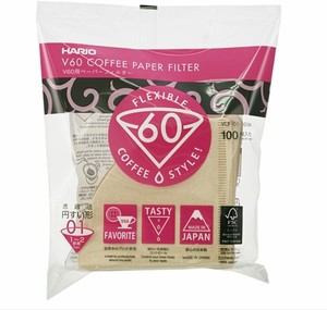 Hario V60 Paper Filter 100 Sheet - Natural Unbleached 01 | FREE SHIPPING NEW AU