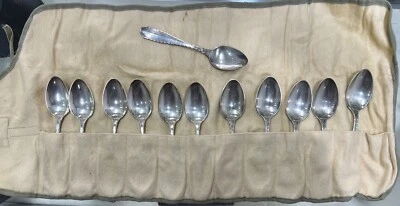 (12) Vintage Tiffany & Co. Sterling Silver Marquise Style Teaspoon 5 3/4" - Image 1 of 4