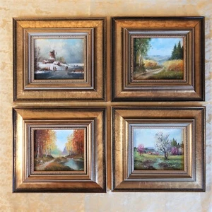 4 kleine Ölbilder signiert Klaus Wirtz ca. 22 x 20 cm - Bild 1 von 8
