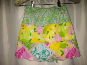 Lilly Pulitzer Girls 5 Cotton Skirt 3 Floral Patterns Lined Scalloped Hem EUC - Picture 1 of 3