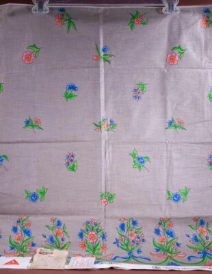 Винтажная ткань Arthur H Lee Jofa Spring Blossom образец 42 x 28 1977 глазурованный хлопок - Изображение 1 из 4