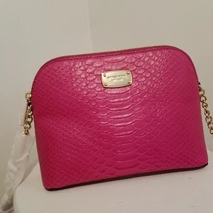 Michael Kors Pink Cindy Dome Crossbody Bag Fuchsia NWT -Small Barbie PInk - Picture 1 of 4