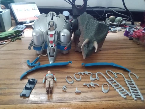 1988 Dino-Riders Torosaurus with Gunnur and Magnus Vintage Near Complete Tyco Cover