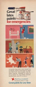 1969 Pratt & Lambert Paint: Latex Paints for Emergencies Vintage Print Ad - Picture 1 of 1