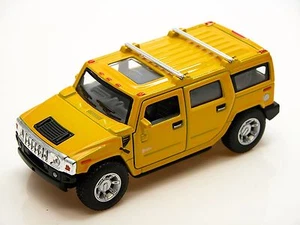 5" New Kinsmart 2008 Hummer H2 SUV 1:40 Diecast Toy Car Model Pull Action YELLOW - Picture 1 of 2