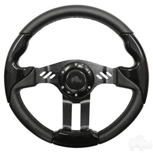 Golf Cart Steering Wheel, Aviator 5, Black Grip 13" Diameter - Picture 1 of 1
