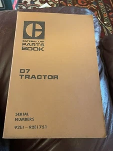 1975 Caterpillar Parts Book D7 Tractor S/N 92E1 92E1751 - Picture 1 of 6