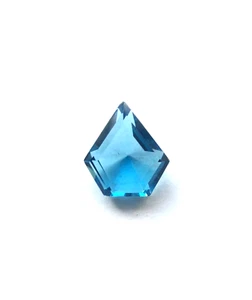 Blue Topaz Hydro Quartz Superman Shape Faceted Loose Gemstone 7 Carat 15 MM - Picture 1 of 11