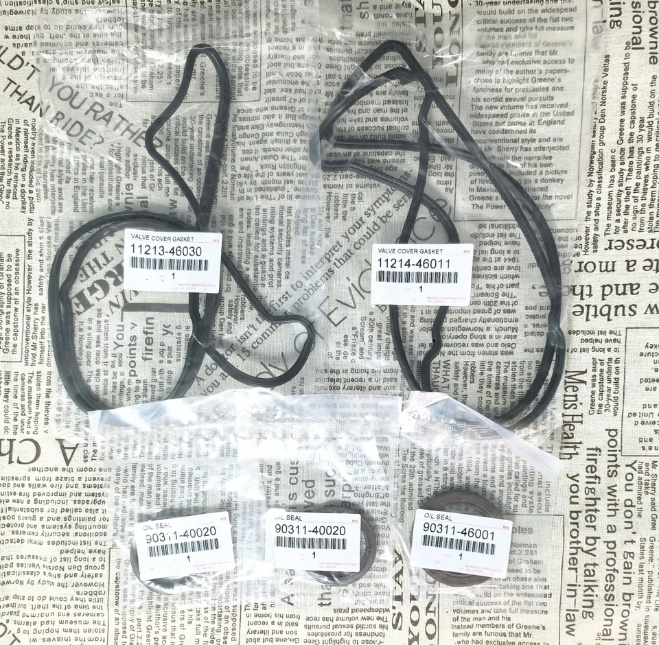 OEM Valve Cover Gaskets W/ Crank And Cam Seals Fits For Toyota Lexus GS300 IS300 - Imagem 1 de 1