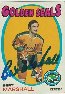 Bert Marshall signed 1971-72 Topps card Golden Seals autograph Red Wings - Picture 1 of 1