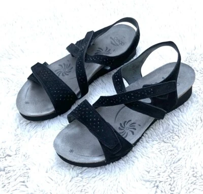 Abeo Black Suede Sparkly Sandals Sz 7N - Image 1 of 4
