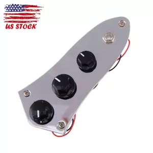 Chrome Prewired Loaded Guitar Switch Control Plate for Jazz JB Bass Guitar - Picture 1 of 7