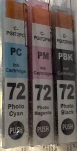 Cannon PG1 72 3 Pack Photo Ink cartridges Black Cyan Magenta - Picture 1 of 2
