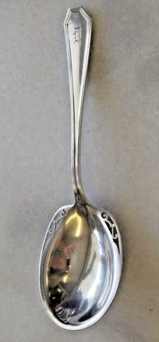 1910 Dominick & Haff QUEEN ANNE Sterling Silver 7.5" CASSEROLE SPOON, 51 grams Cover