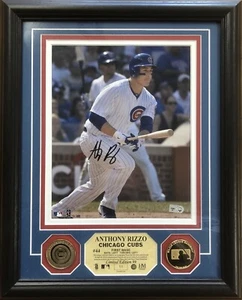 Chicago Cubs Anthony Rizzo foto incorniciata firmata con monete Highland Mint #’d 11/99 - Foto 1 di 1