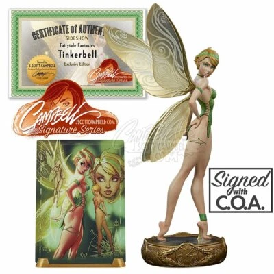 SIDESHOW EXCLUSIVE TINKERBELL Statue Fairytale SIGNED By CAMPBELL's Fantasy Bust - Image 1 of 4