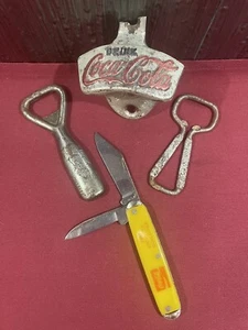Vintage Coca Cola 1982 Knoxville World Fair Pocket Knife, lot of 3 bottle opener - Picture 1 of 3