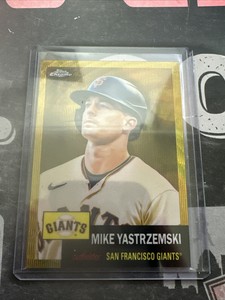 2022 Topps Chrome Platinum - MIKE YASTRZEMSKI - #/50 Gold Wave Refractor Giants