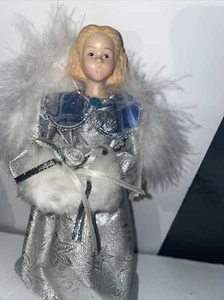 Christmas Winter Angel Tree Topper with Muff 10” - Picture 1 of 7