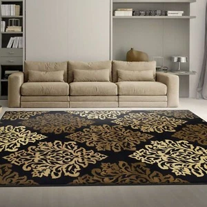 Danvers Modern Floral Damast Modern Teppiche Läufer Wehrt Feuchtigkeit Vorleger - Bild 1 von 11