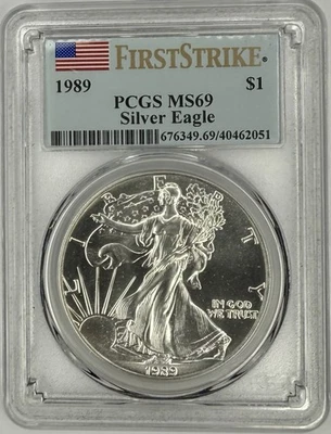 1989 American Silver Eagle PCGS MS69 First Strike ‼️RARE IN FIRST STRIKE🇺🇸‼️ - Image 1 of 4
